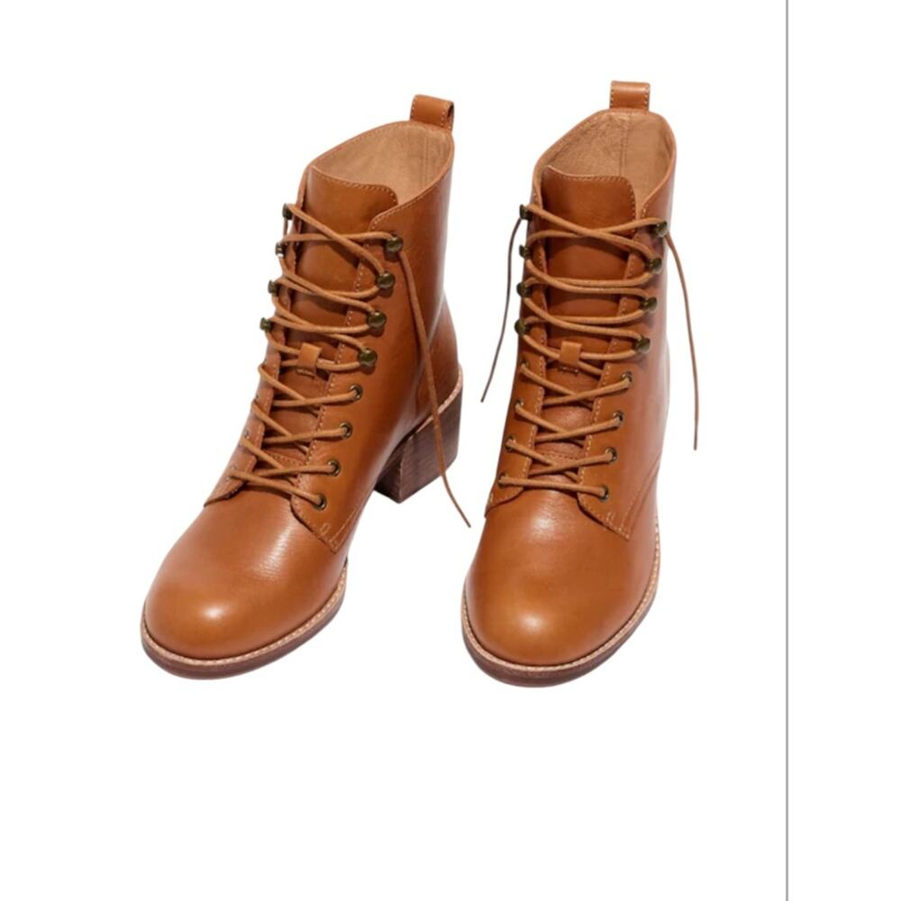 Madewell The Patti Lace-Up Boot English Saddle Size 11 NWOB - Picture 2 of 12